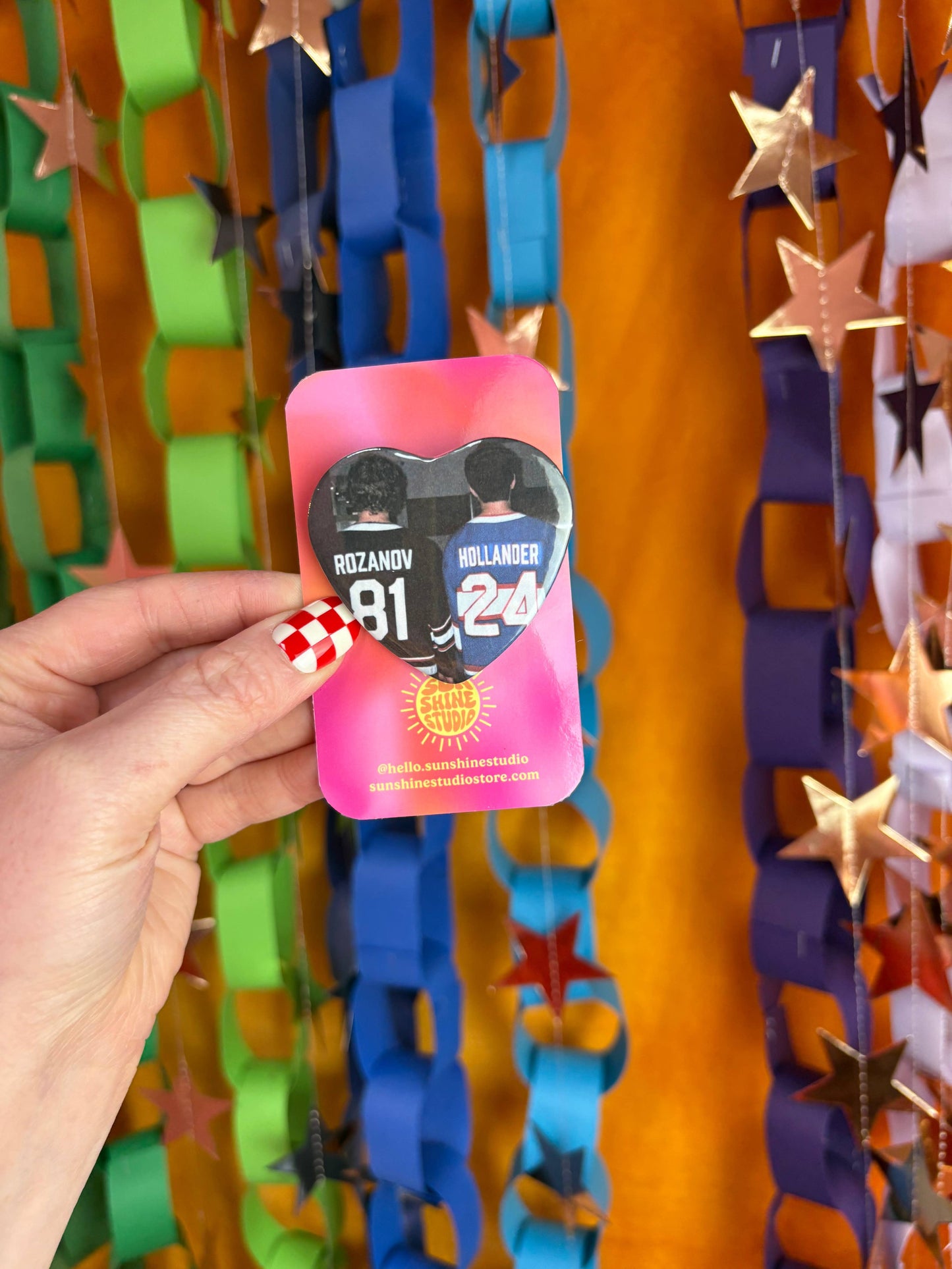 Heated Rivalry Hollanov Jersey Pin