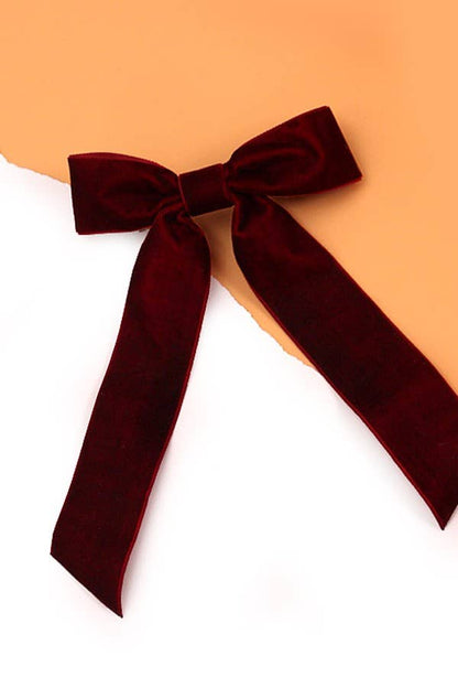 VELVET BOW LACE HAIR CLIPS |  Black