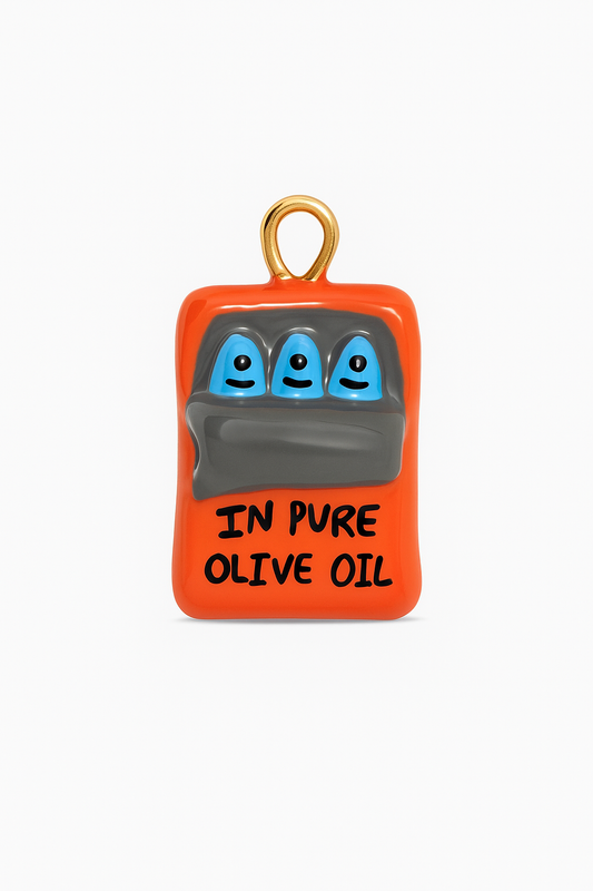Handmade Sardine Charm – “In Pure Olive Oil”