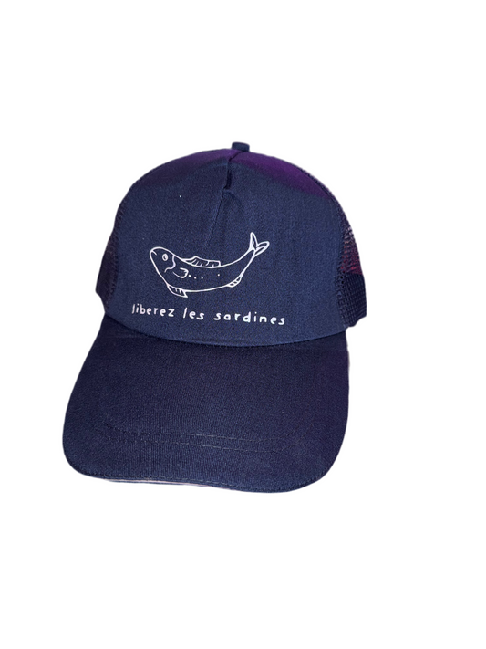 Libérez les Sardines Navy Blue Baseball Cap