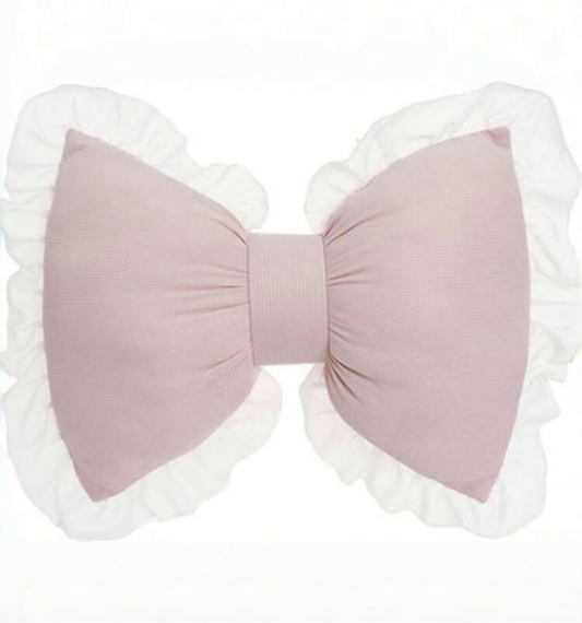Pink Bow Throw Pillow