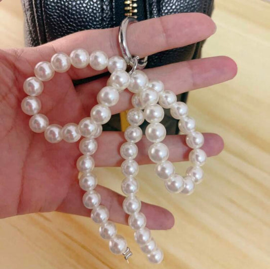 Pearl Bow Bag Charm