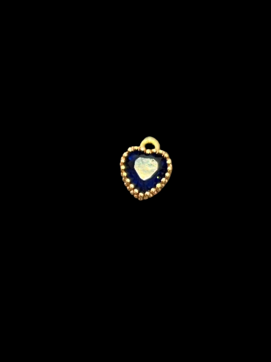 Mini Navy Heart Charm