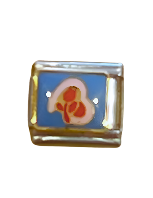 Blue Love Rose Italian Charm