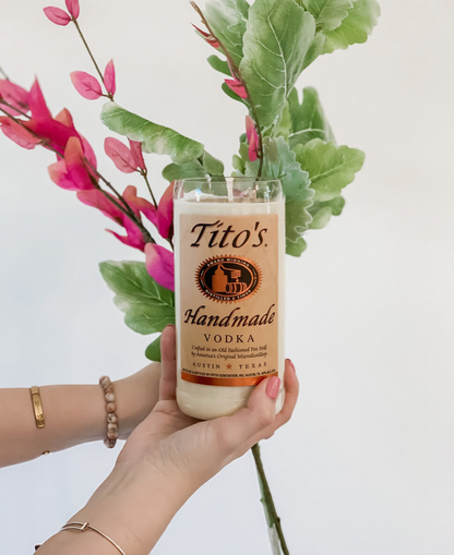 Tito’s Recycled Bottle Candle