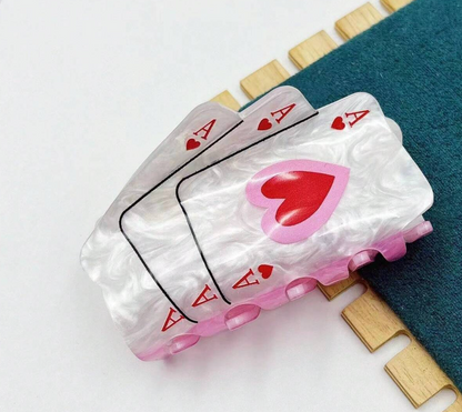 Ace of Hearts Cards Claw Clip