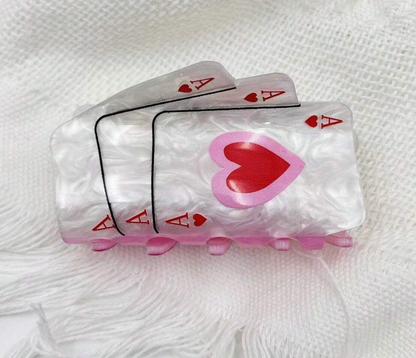 Ace of Hearts Cards Claw Clip