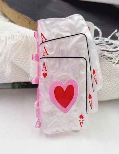 Ace of Hearts Cards Claw Clip