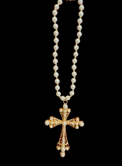 Pearl Cross Necklace