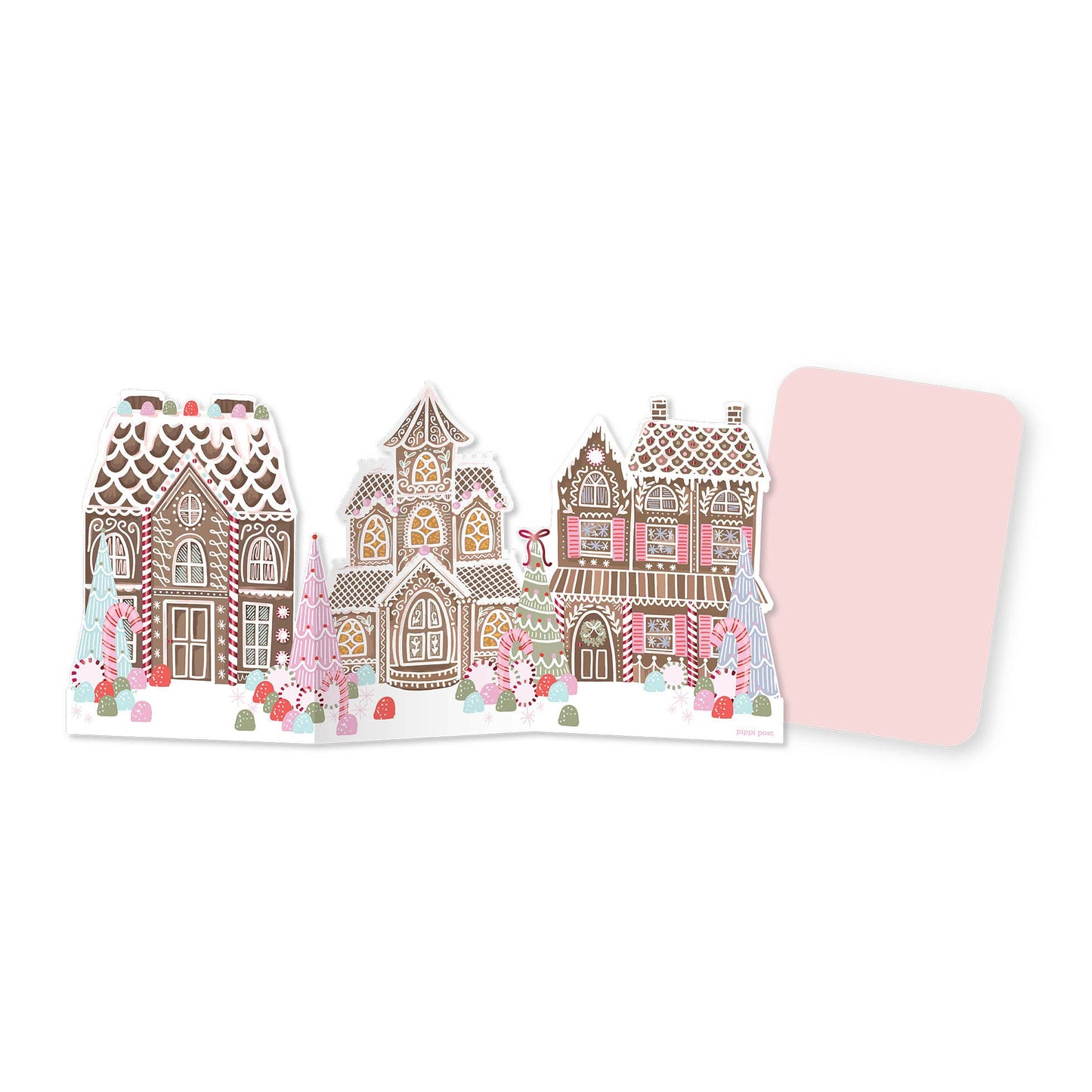 Gingerbread Village Accordion Christmas Greeting Card