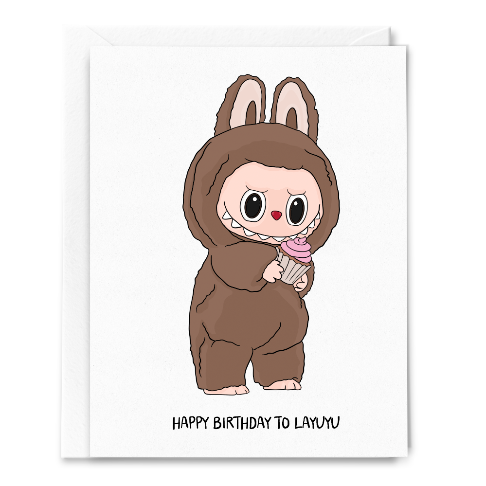 "Happy Birthday to Layuyu" Labubu Birthday Card