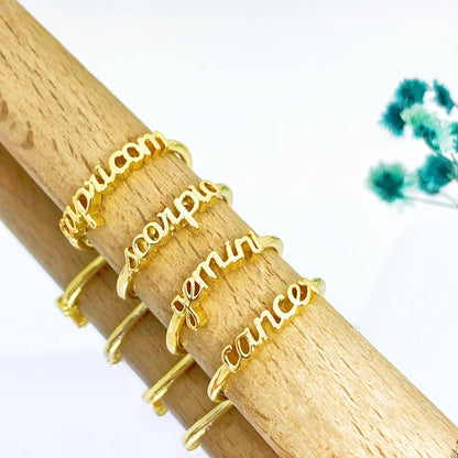 Zodiac Gold Rings