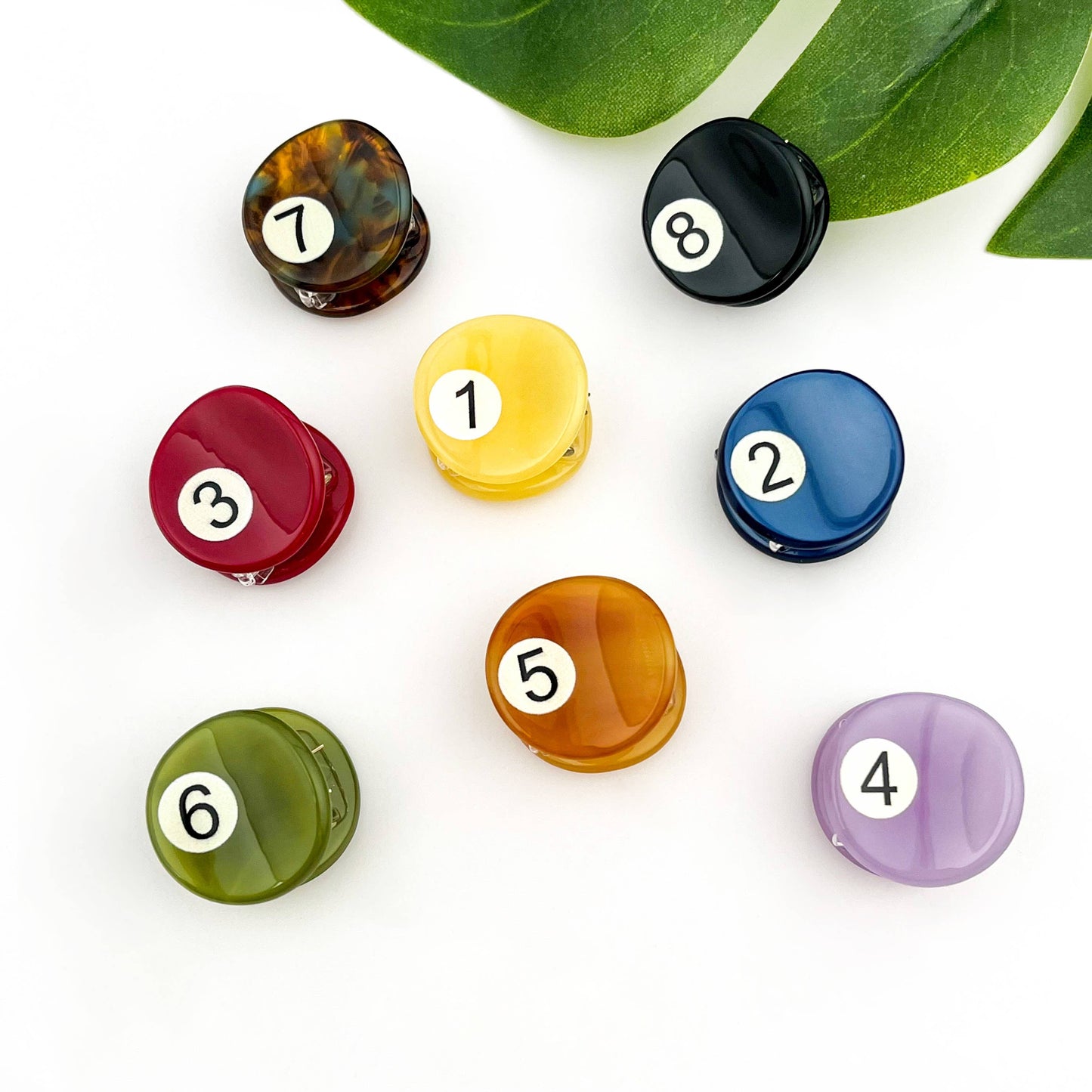 Mini Billiard Ball Acetate Claw Clip