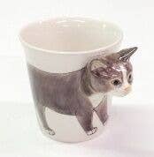 Gray and White Cat Mug