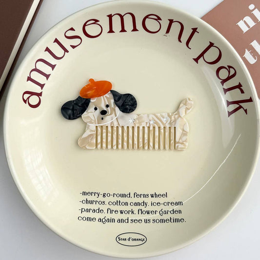 French Dog Acetate Comb