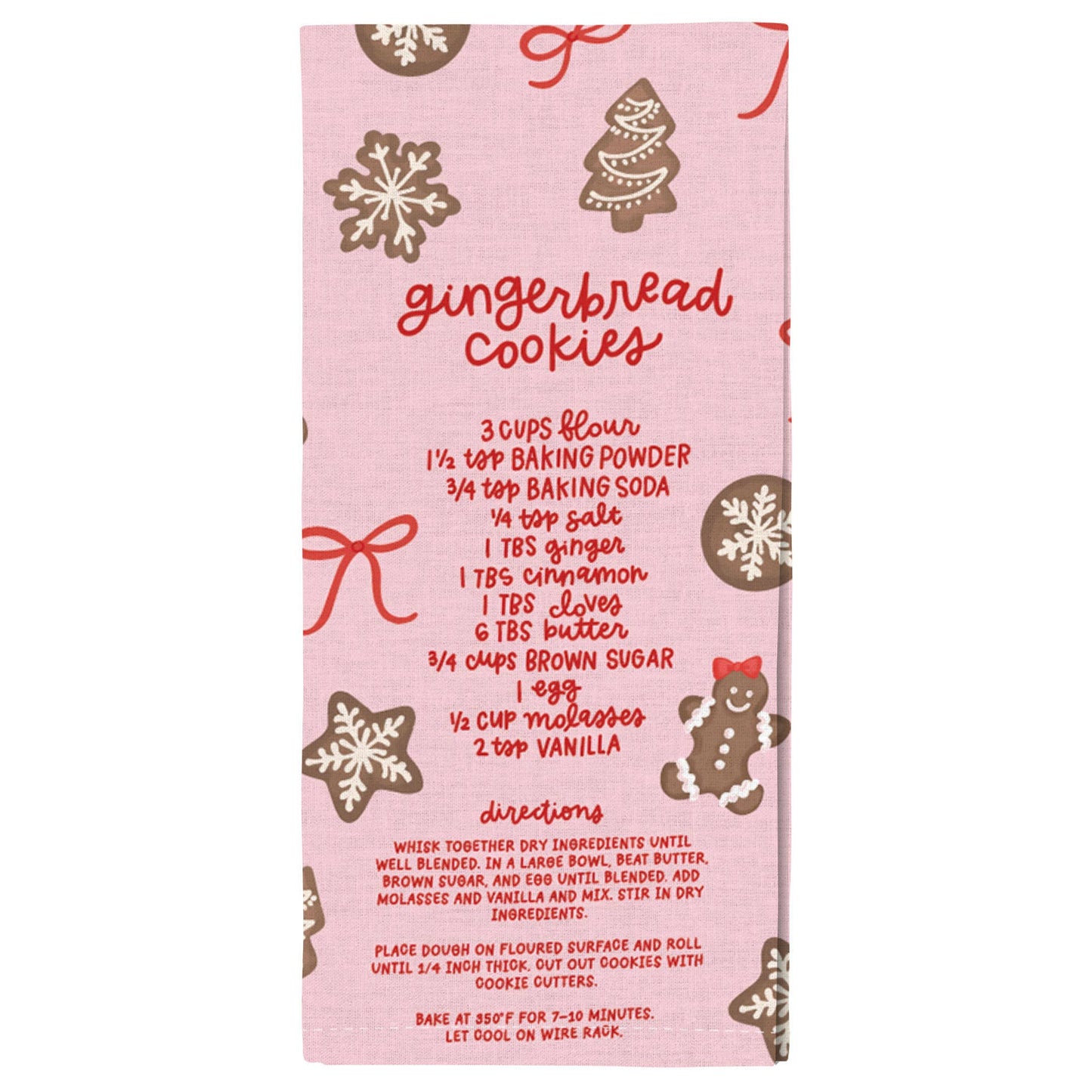 Gingerbread Cookies Recipe Christmas Tea Towel
