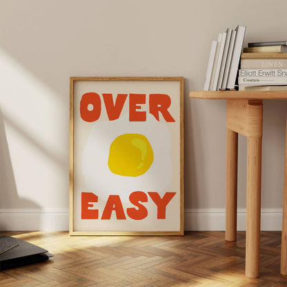 Over Easy Eggs Colorful Kitchen Wall Art Print