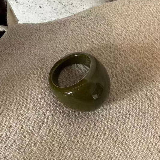 Minimalist Oval Resin Signet Ring