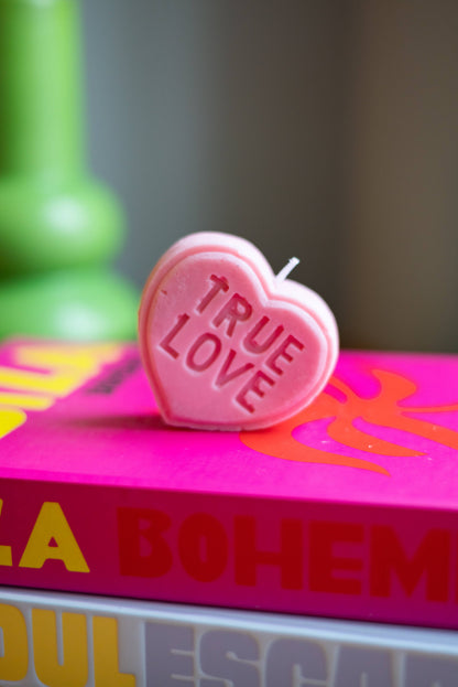 True Love Heart-Shaped Candle - Hot Pink