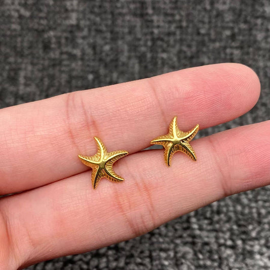 Golden Starfish Studs