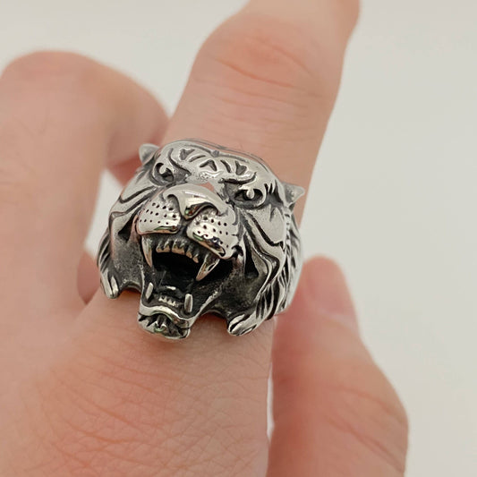 Tiger Head Stainless Steel Ring