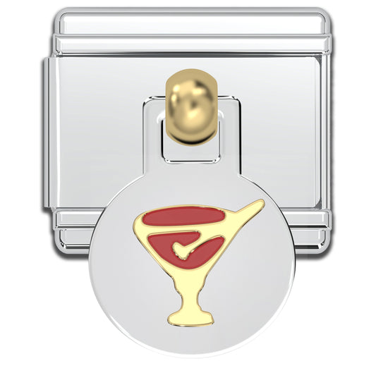 Red Martini Glass Italian Dangle Charm