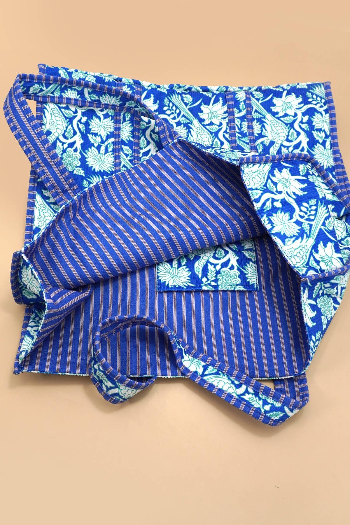 Extra Large Organic Block Print Reversible Quilted Tote Bag