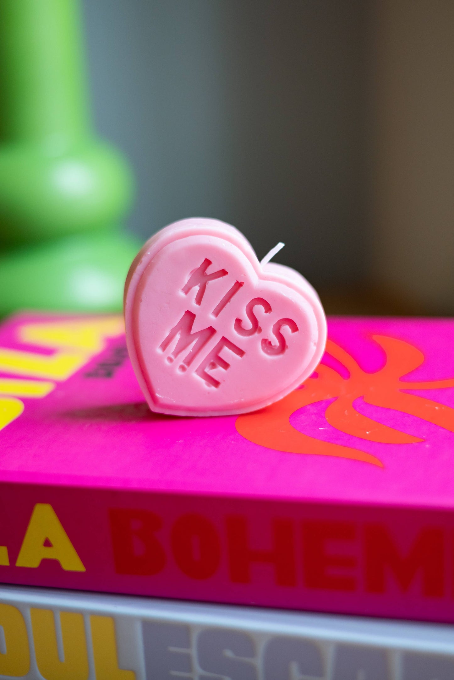 True Love Heart-Shaped Candle - Hot Pink