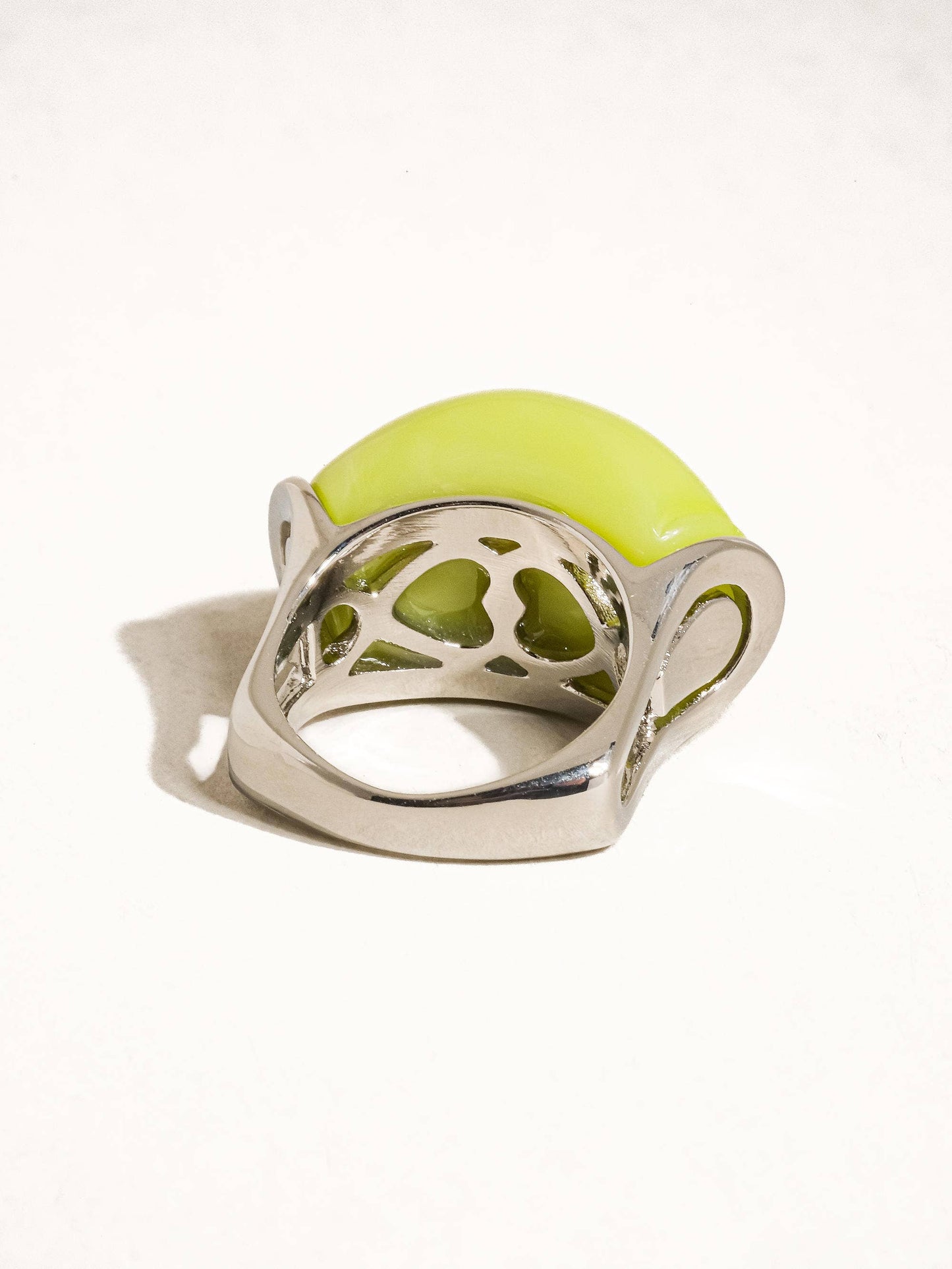 Nanette Platinum Green Jade Statement Ring