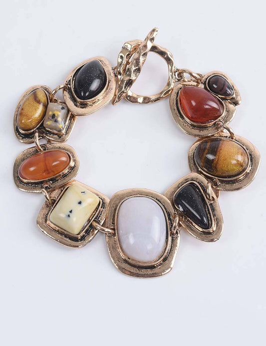 Irregular Metal Stone Bracelet