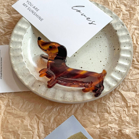 Cartoon Dachshund Hair Claw Clip
