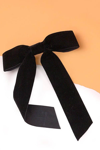 VELVET BOW LACE HAIR CLIPS |  Black