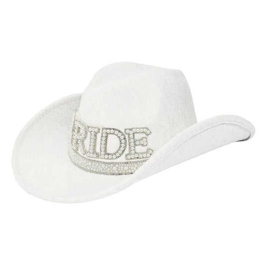 "BRIDE" Pearl Cowboy Hat
